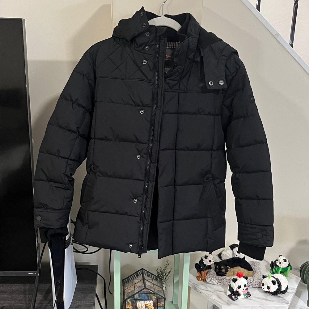 Ben Sherman Black Quilted Kids Jacket